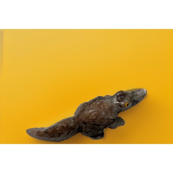 Alligator Handcrafted Stone Carved Animal Natural Rock Mineral Carving Fetish - Picture 4 of 8